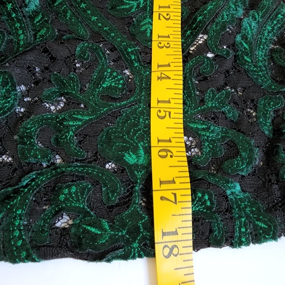Zara green black lace cropped top size X/S new - Picture 5 of 6